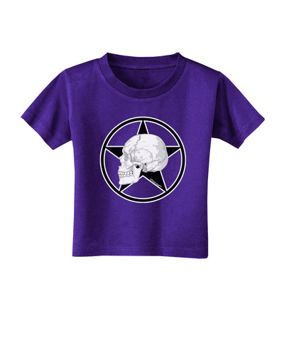 White Skull With Star Toddler T-Shirt Dark by TooLoud-Toddler T-Shirt-TooLoud-Purple-2T-Davson Sales