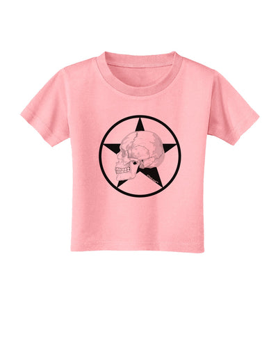 White Skull With Star Toddler T-Shirt by TooLoud-Toddler T-Shirt-TooLoud-Candy-Pink-2T-Davson Sales