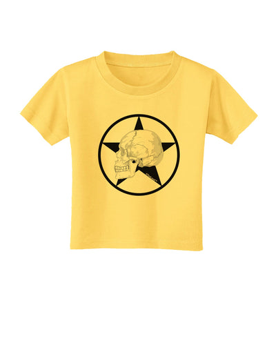 White Skull With Star Toddler T-Shirt by TooLoud-Toddler T-Shirt-TooLoud-Yellow-2T-Davson Sales