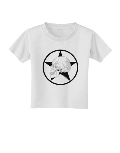 White Skull With Star Toddler T-Shirt by TooLoud-Toddler T-Shirt-TooLoud-White-2T-Davson Sales