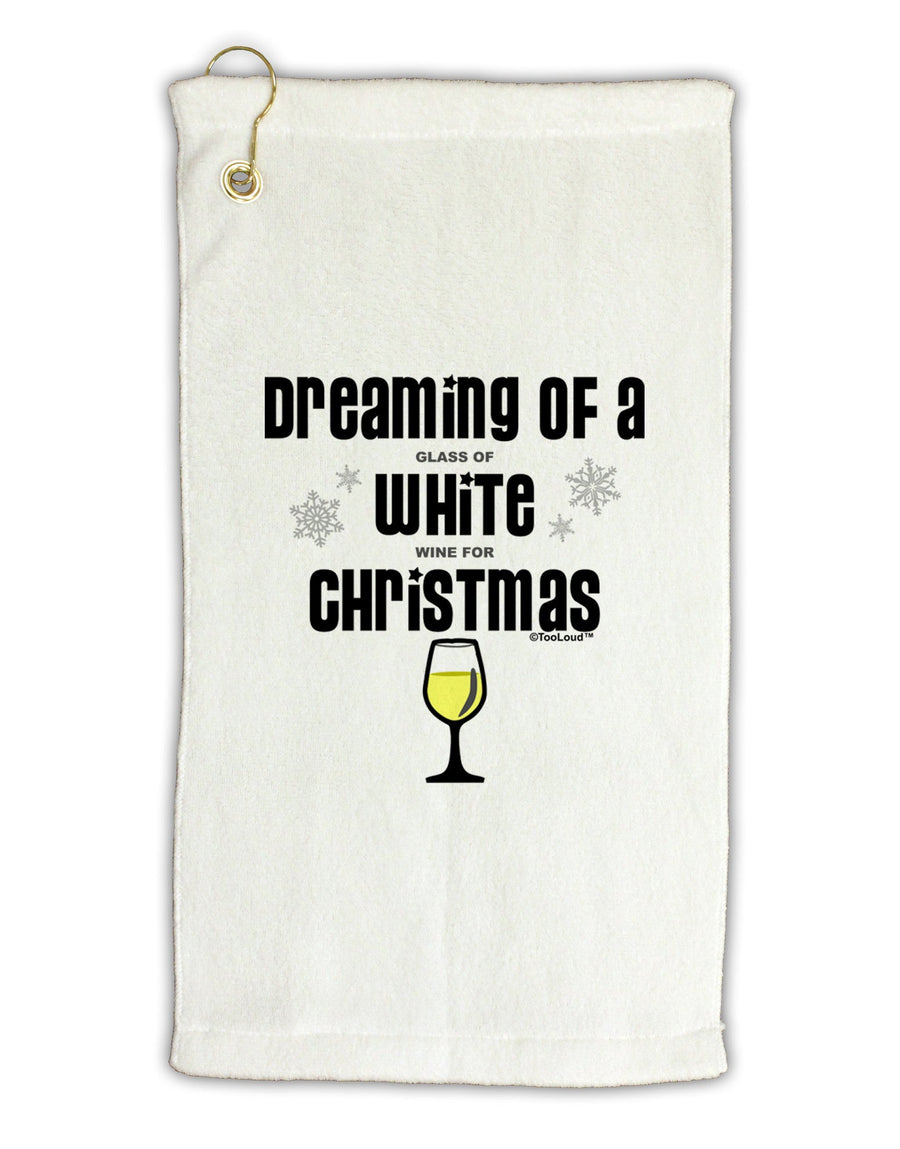 White Wine For Christmas Micro Terry Gromet Golf Towel 16 x 25 inch-Golf Towel-TooLoud-White-Davson Sales