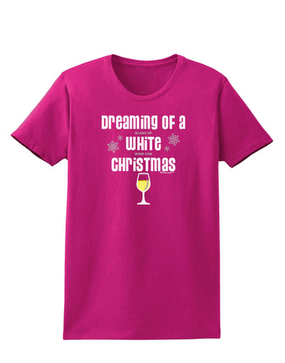 White Wine For Christmas Womens Dark T-Shirt-TooLoud-Hot-Pink-Small-Davson Sales