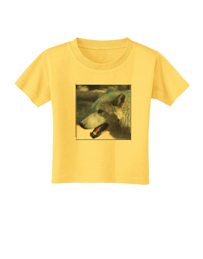 White Wolf Face Toddler T-Shirt-Toddler T-Shirt-TooLoud-Yellow-2T-Davson Sales