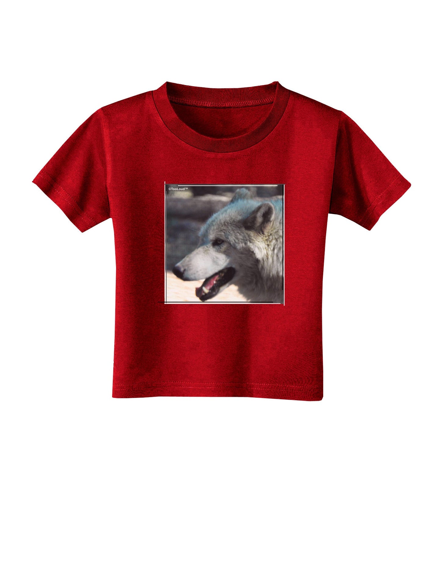 White Wolf Face Toddler T-Shirt Dark-Toddler T-Shirt-TooLoud-Red-2T-Davson Sales