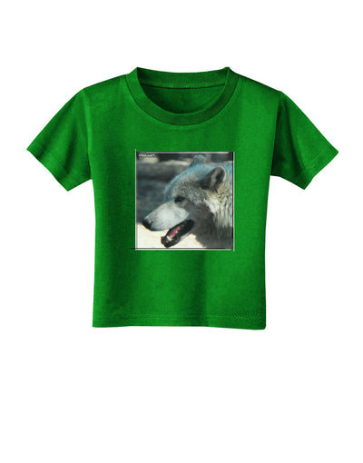 White Wolf Face Toddler T-Shirt Dark-Toddler T-Shirt-TooLoud-Clover-Green-2T-Davson Sales