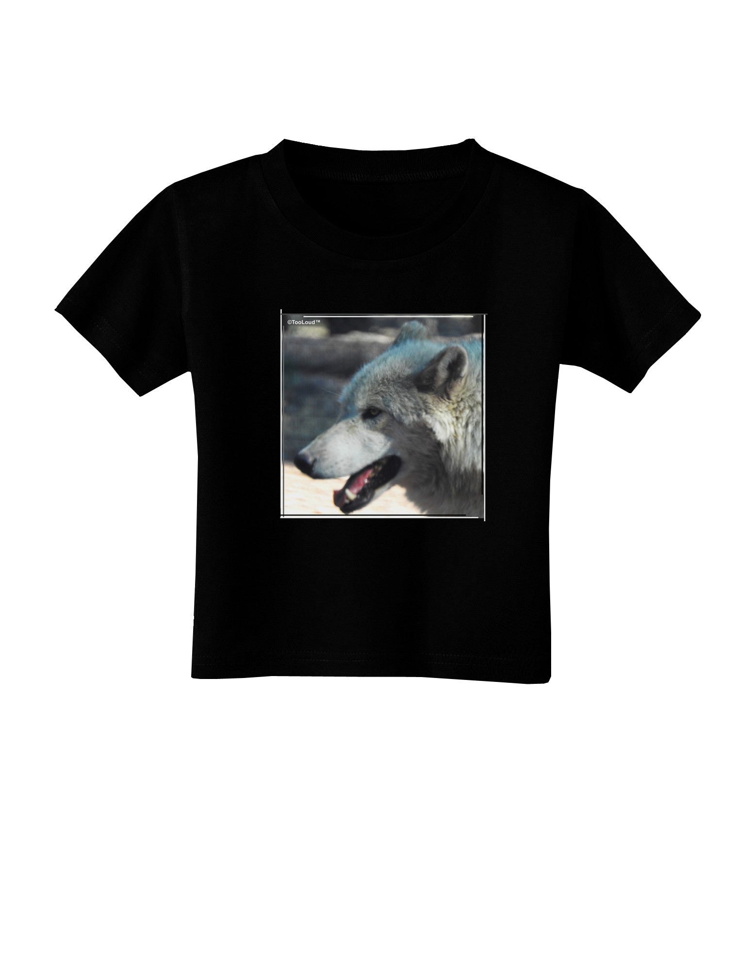 White Wolf Face Toddler T-Shirt Dark-Toddler T-Shirt-TooLoud-Black-2T-Davson Sales