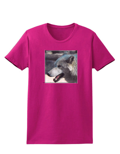 White Wolf Face Womens Dark T-Shirt-TooLoud-Hot-Pink-Small-Davson Sales