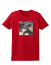 White Wolf Face Womens Dark T-Shirt-TooLoud-Red-X-Small-Davson Sales