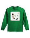 White Wolf Head Cutout Adult Long Sleeve Dark T-Shirt-TooLoud-Kelly-Green-Small-Davson Sales