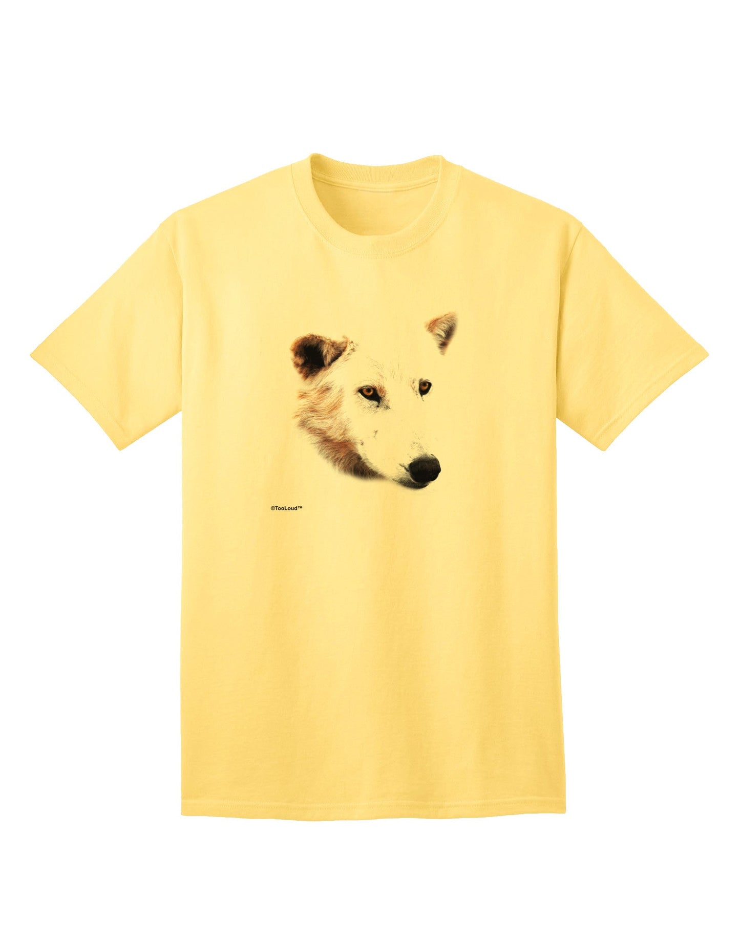 White Wolf Head Cutout Adult T-Shirt-unisex t-shirt-TooLoud-Yellow-Small-Davson Sales