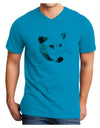 White Wolf Head Cutout Adult V-Neck T-shirt-Mens V-Neck T-Shirt-TooLoud-Turquoise-Small-Davson Sales