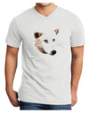 White Wolf Head Cutout Adult V-Neck T-shirt-Mens V-Neck T-Shirt-TooLoud-White-Small-Davson Sales