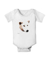 White Wolf Head Cutout Baby Romper Bodysuit-Baby Romper-TooLoud-White-06-Months-Davson Sales