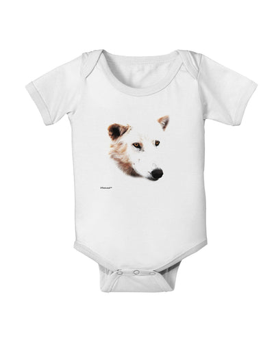 White Wolf Head Cutout Baby Romper Bodysuit-Baby Romper-TooLoud-White-06-Months-Davson Sales