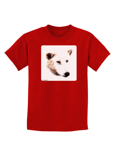 White Wolf Head Cutout Childrens Dark T-Shirt-Childrens T-Shirt-TooLoud-Red-X-Small-Davson Sales