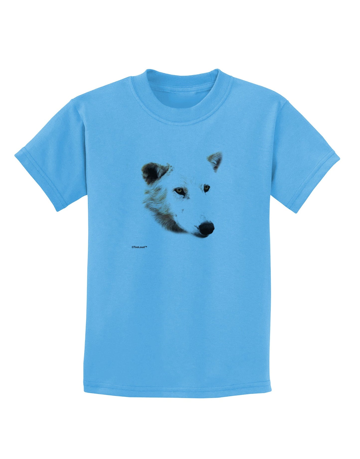 White Wolf Head Cutout Childrens T-Shirt-Childrens T-Shirt-TooLoud-Aquatic-Blue-X-Small-Davson Sales