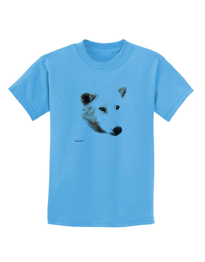 White Wolf Head Cutout Childrens T-Shirt-Childrens T-Shirt-TooLoud-Aquatic-Blue-X-Small-Davson Sales