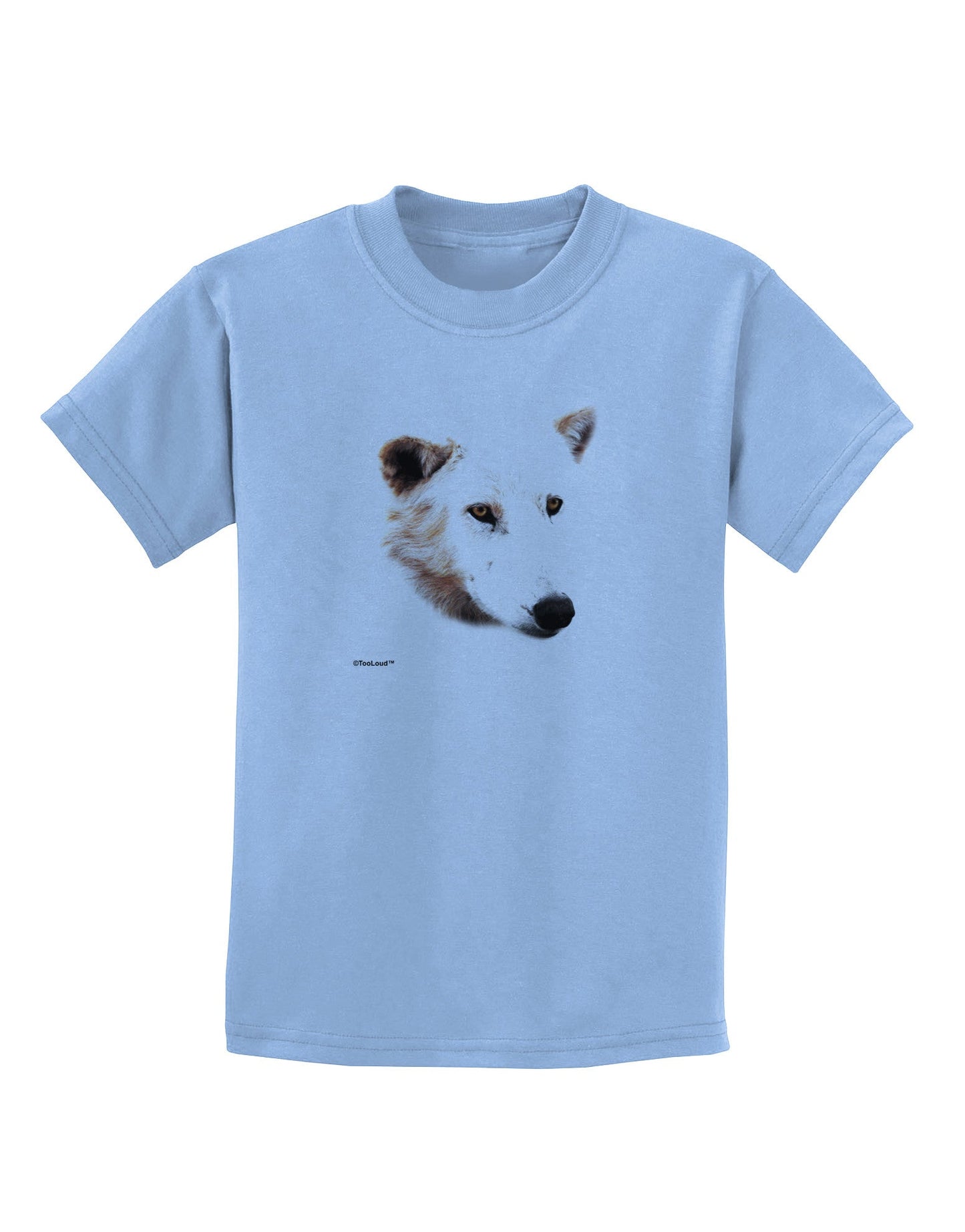 White Wolf Head Cutout Childrens T-Shirt-Childrens T-Shirt-TooLoud-Light-Blue-X-Small-Davson Sales