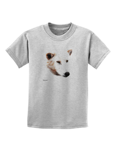 White Wolf Head Cutout Childrens T-Shirt-Childrens T-Shirt-TooLoud-AshGray-X-Small-Davson Sales