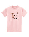 White Wolf Head Cutout Childrens T-Shirt-Childrens T-Shirt-TooLoud-PalePink-X-Small-Davson Sales