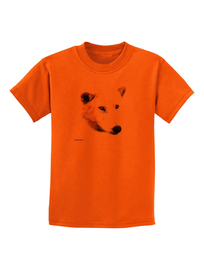 White Wolf Head Cutout Childrens T-Shirt-Childrens T-Shirt-TooLoud-Orange-X-Small-Davson Sales