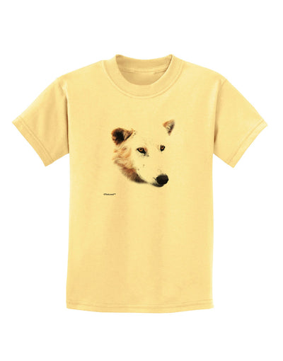 White Wolf Head Cutout Childrens T-Shirt-Childrens T-Shirt-TooLoud-Daffodil-Yellow-X-Small-Davson Sales