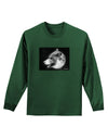 White Wolf Moon Adult Long Sleeve Dark T-Shirt-TooLoud-Dark-Green-Small-Davson Sales