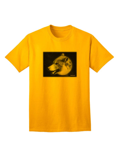 White Wolf Moon Adult T-Shirt: Premium Quality for Discerning Shoppers-Mens T-shirts-TooLoud-Gold-Small-Davson Sales