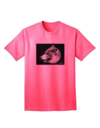 White Wolf Moon Adult T-Shirt: Premium Quality for Discerning Shoppers-Mens T-shirts-TooLoud-Neon-Pink-Small-Davson Sales