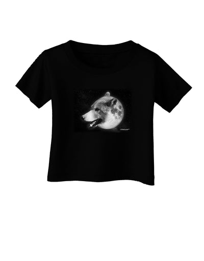 White Wolf Moon Infant T-Shirt Dark-Infant T-Shirt-TooLoud-Black-06-Months-Davson Sales