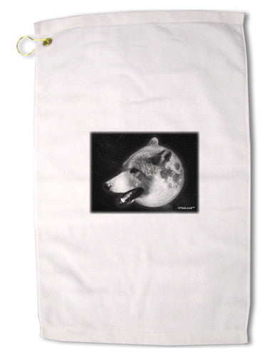 White Wolf Moon Premium Cotton Golf Towel - 16 x 25 inch-Golf Towel-TooLoud-16x25"-Davson Sales