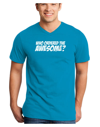 Who Ordered The Awesome Adult Dark V-Neck T-Shirt by TooLoud-Mens V-Neck T-Shirt-TooLoud-Turquoise-Small-Davson Sales