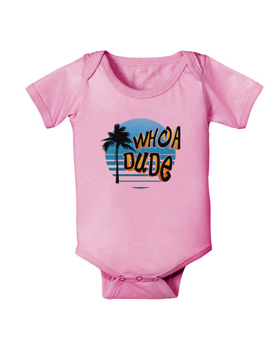 Whoa Dude Baby Romper Bodysuit by TooLoud-Baby Romper-TooLoud-Pink-06-Months-Davson Sales