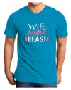 Wife Mom Beast Adult Dark V-Neck T-Shirt-Mens V-Neck T-Shirt-TooLoud-Turquoise-Small-Davson Sales