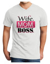 Wife Mom Boss Adult V-Neck T-shirt-Mens V-Neck T-Shirt-TooLoud-White-Small-Davson Sales