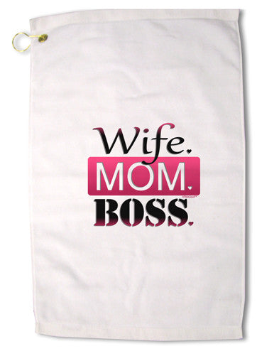 Wife Mom Boss Premium Cotton Golf Towel - 16 x 25 inch-Golf Towel-TooLoud-16x25"-Davson Sales