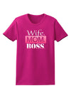 Wife Mom Boss Womens Dark T-Shirt-Womens T-Shirt-TooLoud-Hot-Pink-Small-Davson Sales