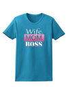 Wife Mom Boss Womens Dark T-Shirt-Womens T-Shirt-TooLoud-Turquoise-X-Small-Davson Sales