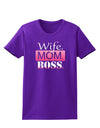 Wife Mom Boss Womens Dark T-Shirt-Womens T-Shirt-TooLoud-Purple-X-Small-Davson Sales