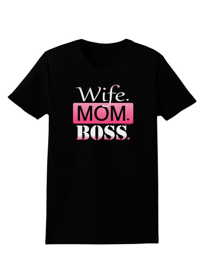 Wife Mom Boss Womens Dark T-Shirt-Womens T-Shirt-TooLoud-Black-X-Small-Davson Sales