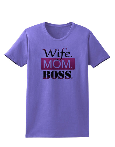 Wife Mom Boss Womens T-Shirt-Womens T-Shirt-TooLoud-Violet-X-Small-Davson Sales