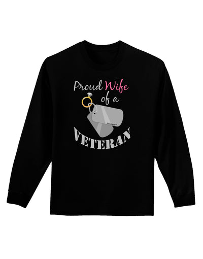 Wife of Veteran Adult Long Sleeve Dark T-Shirt-TooLoud-Black-Small-Davson Sales