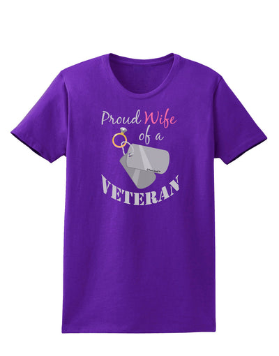 Wife of Veteran Womens Dark T-Shirt-TooLoud-Purple-X-Small-Davson Sales