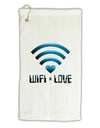 Wifi Equals Love Micro Terry Gromet Golf Towel 16 x 25 inch-Golf Towel-TooLoud-White-Davson Sales