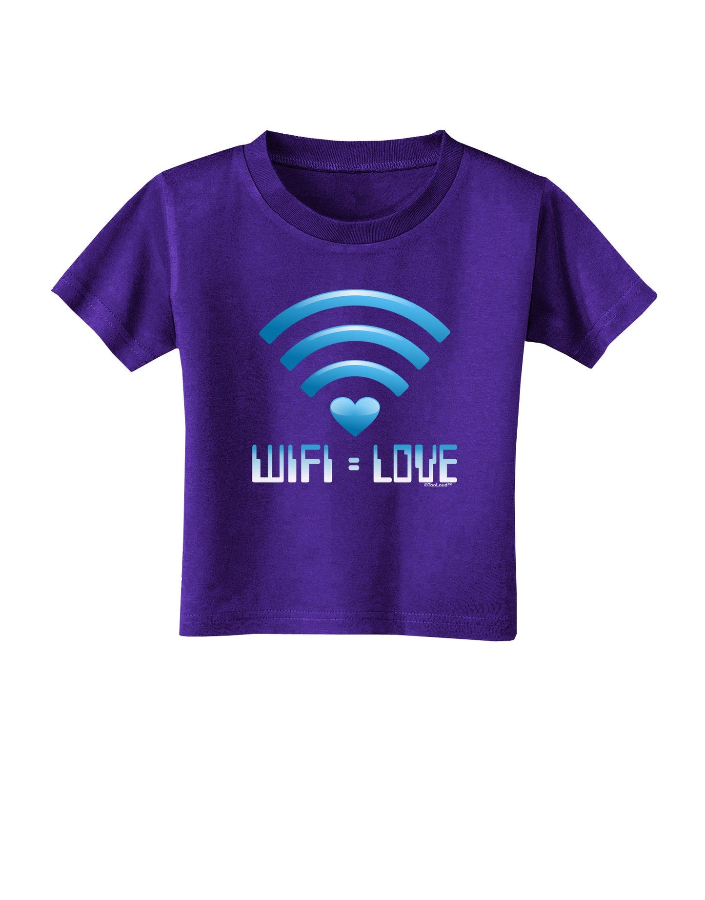 Wifi Equals Love Toddler T-Shirt Dark-Toddler T-Shirt-TooLoud-Purple-2T-Davson Sales