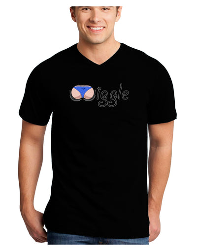 Wiggle - Twerk Light Adult Dark V-Neck T-Shirt-Mens V-Neck T-Shirt-TooLoud-Black-Small-Davson Sales