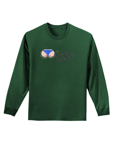 Wiggle - Twerk Light Adult Long Sleeve Dark T-Shirt-TooLoud-Dark-Green-Small-Davson Sales