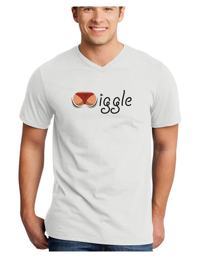 Wiggle - Twerk Medium Adult V-Neck T-shirt-Mens V-Neck T-Shirt-TooLoud-White-Small-Davson Sales