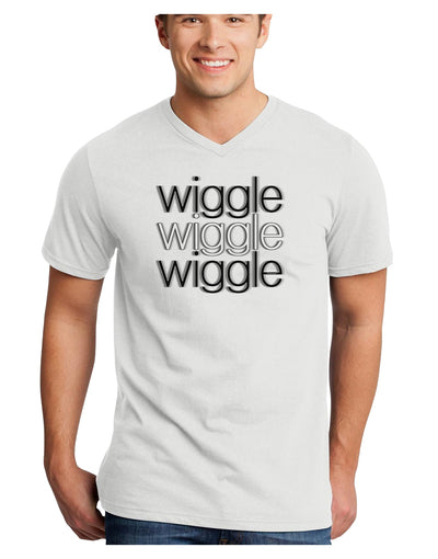 Wiggle Wiggle Wiggle - Text Adult V-Neck T-shirt-Mens V-Neck T-Shirt-TooLoud-White-Small-Davson Sales