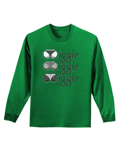 Wiggle Wiggle Wiggle - Twerk Adult Long Sleeve Dark T-Shirt-TooLoud-Kelly-Green-Small-Davson Sales